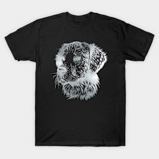 Silver Foil Dog Portrait T-Shirt